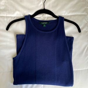Ralph Lauren Navy cable knit sleeveless top